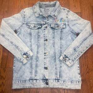 Barbie Mattel Blue Denim Jean Jacket Girls‎ XL 14-16 Y/O